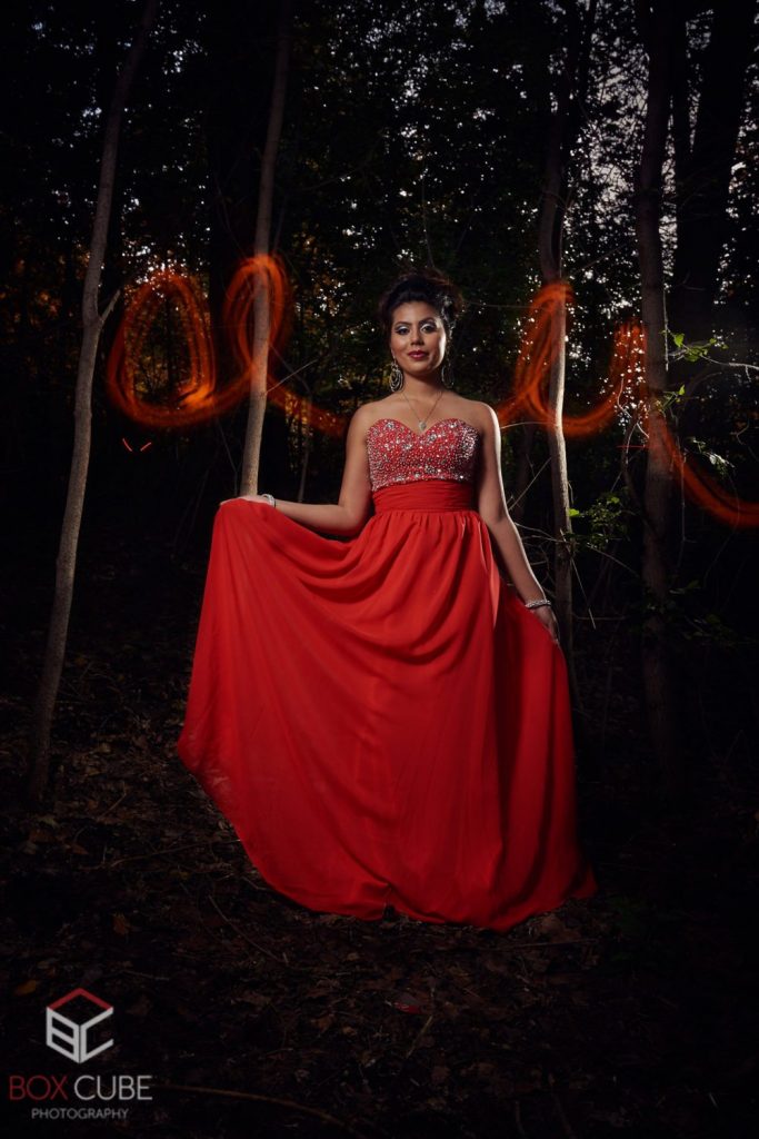 Ashley Prasad – Riti Jain TFP27 Portrait Photographer Edmonton, photos of model in river valley Edmonton wearing red dress