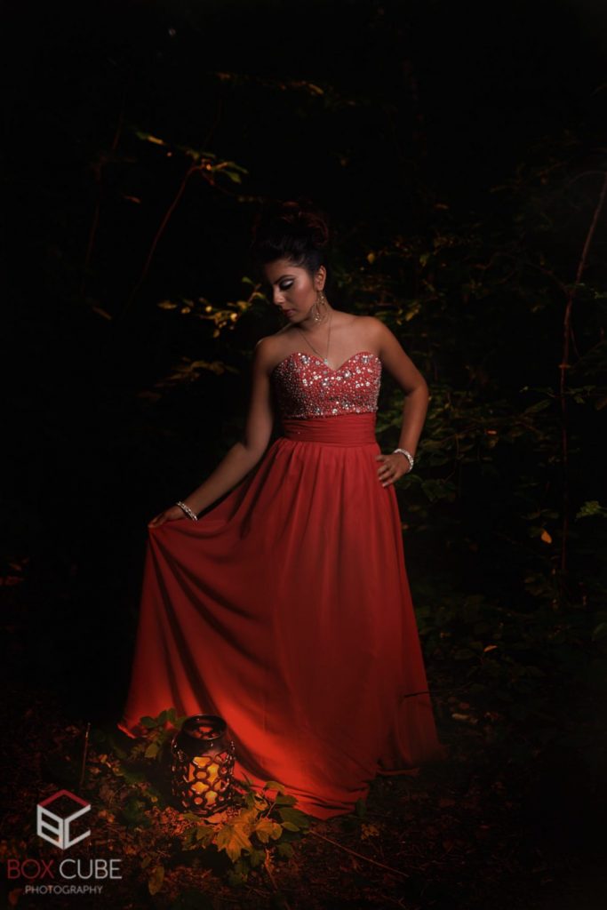 Ashley Prasad – Riti Jain TFP30 Portrait Photographer Edmonton, photos of model in river valley Edmonton wearing red dress