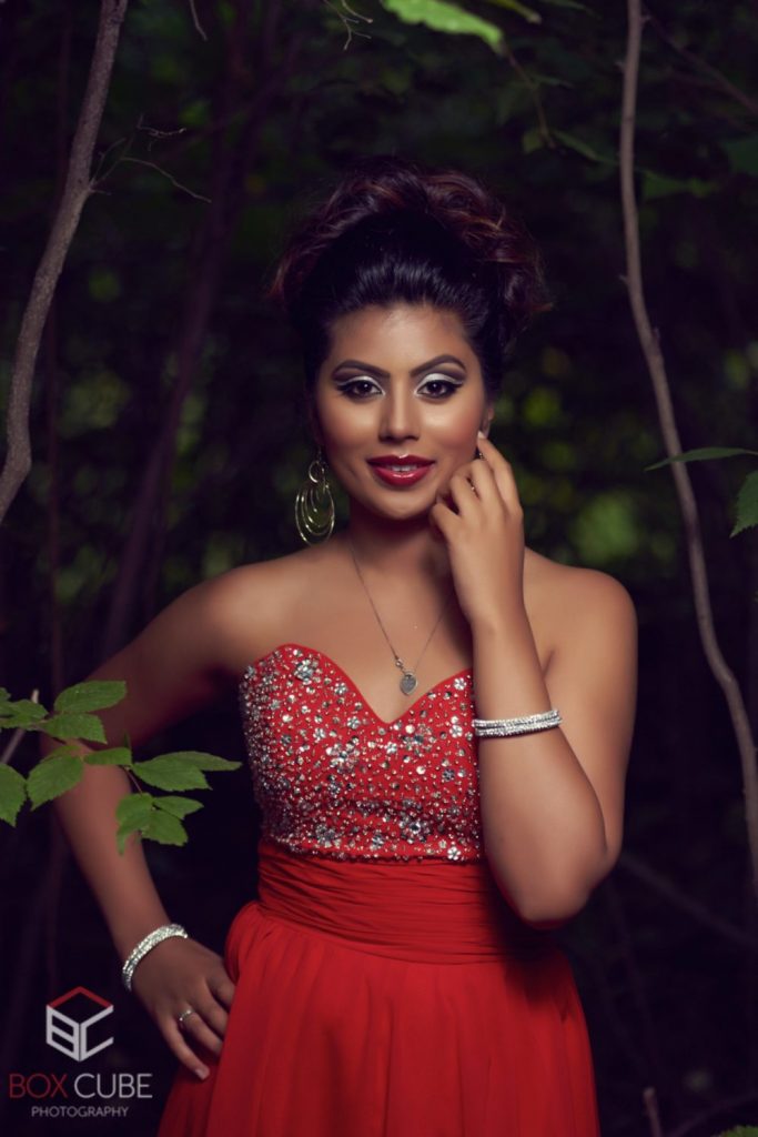 Ashley Prasad – Riti Jain TFP33 Portrait Photographer Edmonton, photos of model in river valley Edmonton wearing red dress