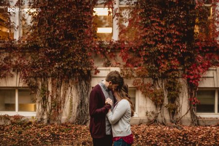 Dubue engagement session at the Old Arts Building, University of Alberta, Edmonton