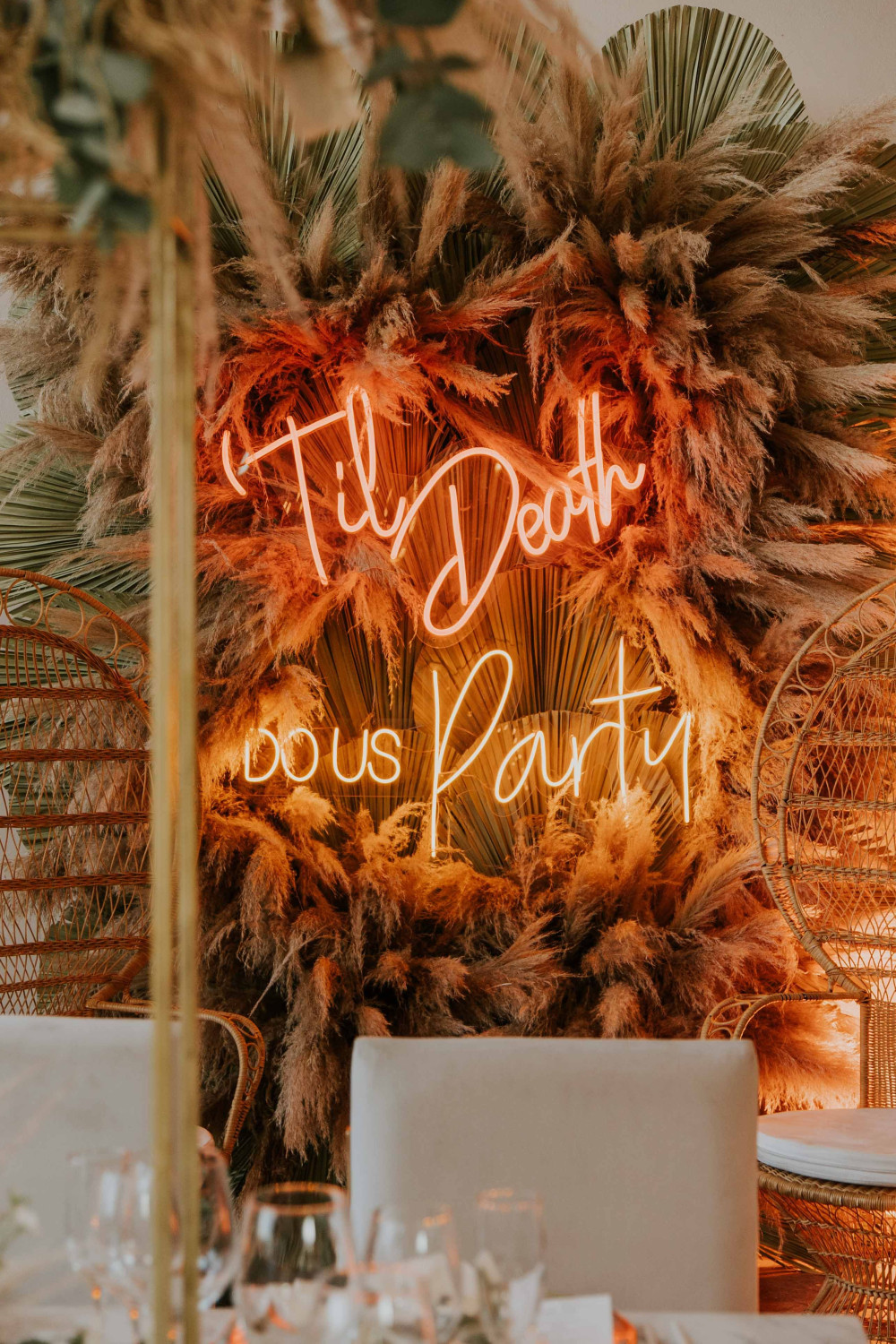 photo backdrop with neon lights